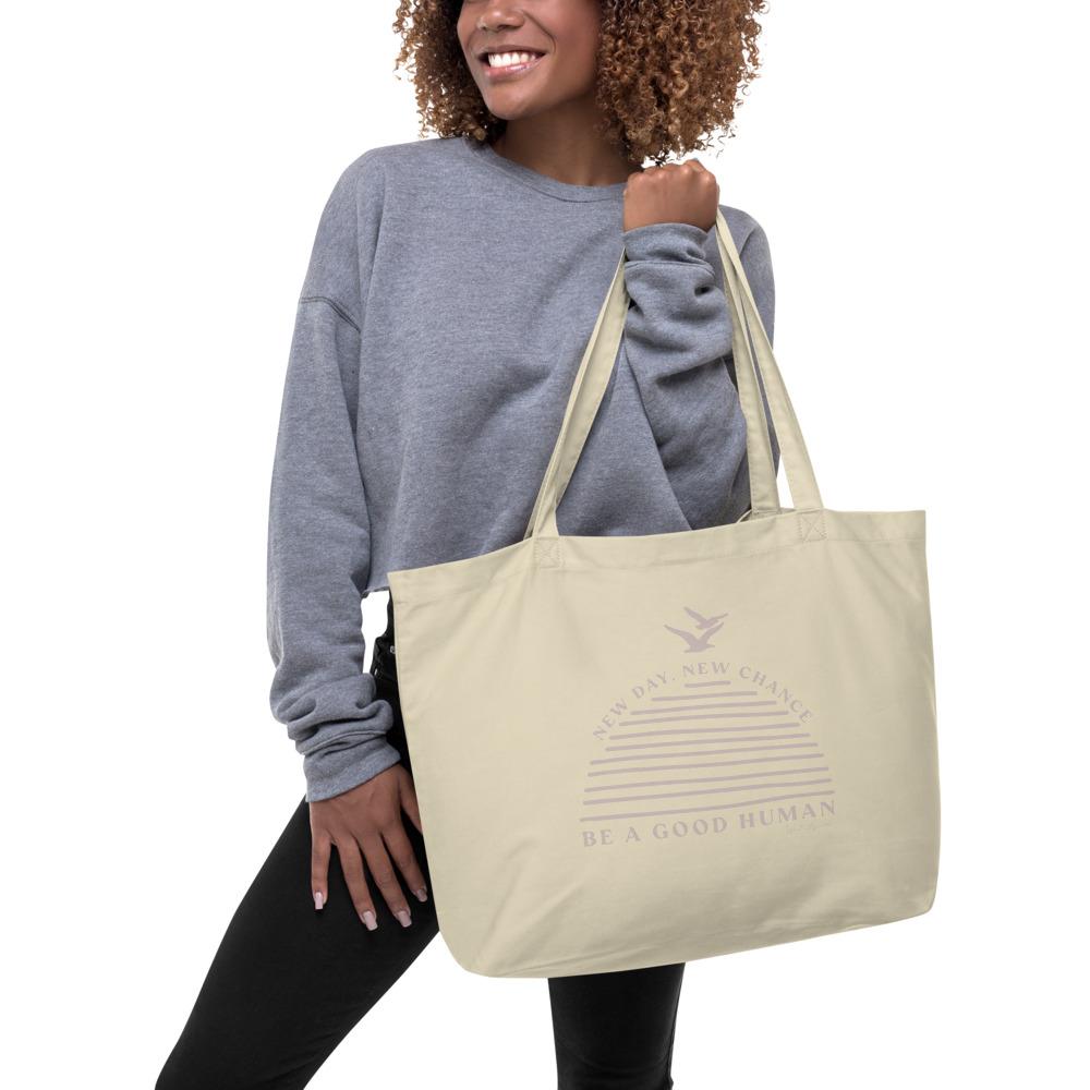 Be A Good Human Large Organic Tote Bag-Tote Bag-West Agenda-California Brand,Eco Friendly,Gifts under $50,Organic,Tote Bag,West Agenda,Women Owned Business-West Agenda