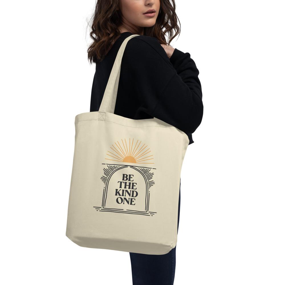 Be The Kind One Khaki Eco Tote Bag-Tote Bag-West Agenda-Accessories,Bags & Accessories,California Brand,Eco Friendly,Gifts under $50,hoodie,Organic,Recycled,Tote Bag,West Agenda,Women Owned Business-West Agenda