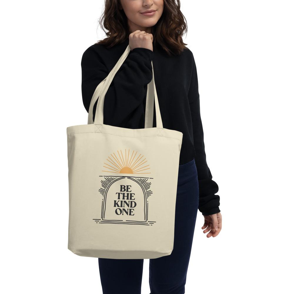 Be The Kind One Khaki Eco Tote Bag-Tote Bag-West Agenda-Accessories,Bags & Accessories,California Brand,Eco Friendly,Gifts under $50,hoodie,Organic,Recycled,Tote Bag,West Agenda,Women Owned Business-West Agenda