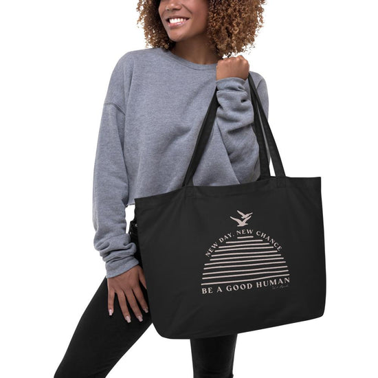 Be A Good Human Large Organic Tote Bag-Tote Bag-West Agenda-California Brand,Eco Friendly,Gifts under $50,Organic,Tote Bag,West Agenda,Women Owned Business-West Agenda