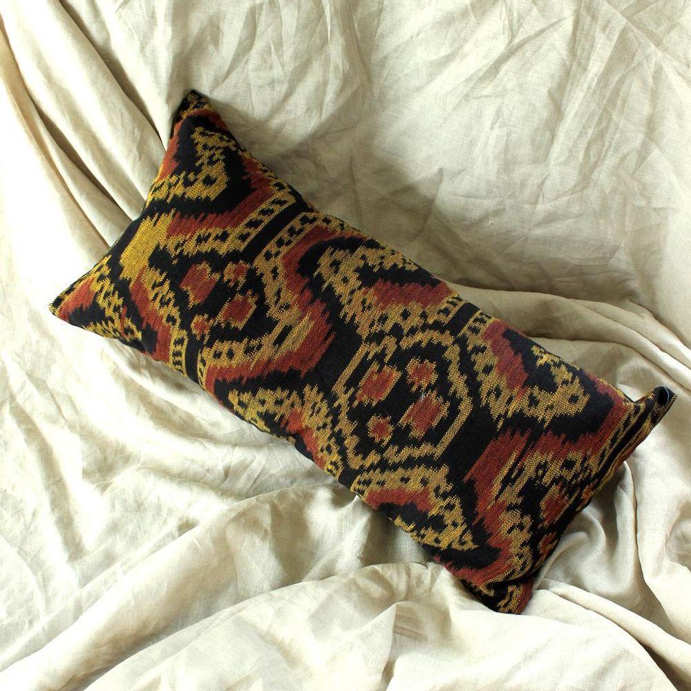 Handwoven Decorative Lumbar Pillow "Java Tribe"-Pillow-BrunnaCo-BrunnaCo, California Brand, Decor, Eco Friendly, Fair Trade, Handmade, Pillow, Small Batch, Social Good, Women Owned Business-West Agenda