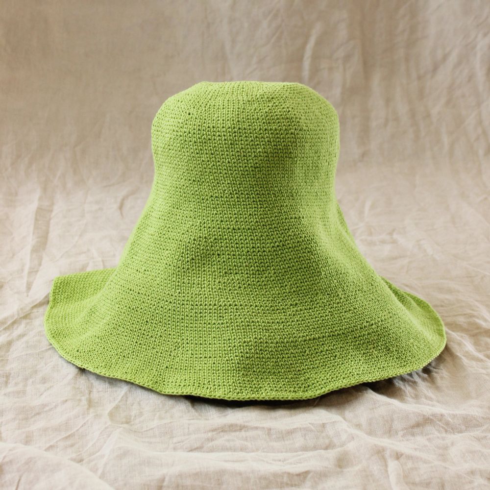 Bloom Crochet Sun Hat, In Lime Green-Sun Hat-BrunnaCo-$51 - $100, Accessories, BrunnaCo, California Brand, Eco Friendly, Fair Trade, Handmade, Organic, Small Batch, Social Good, Women Owned Business-West Agenda