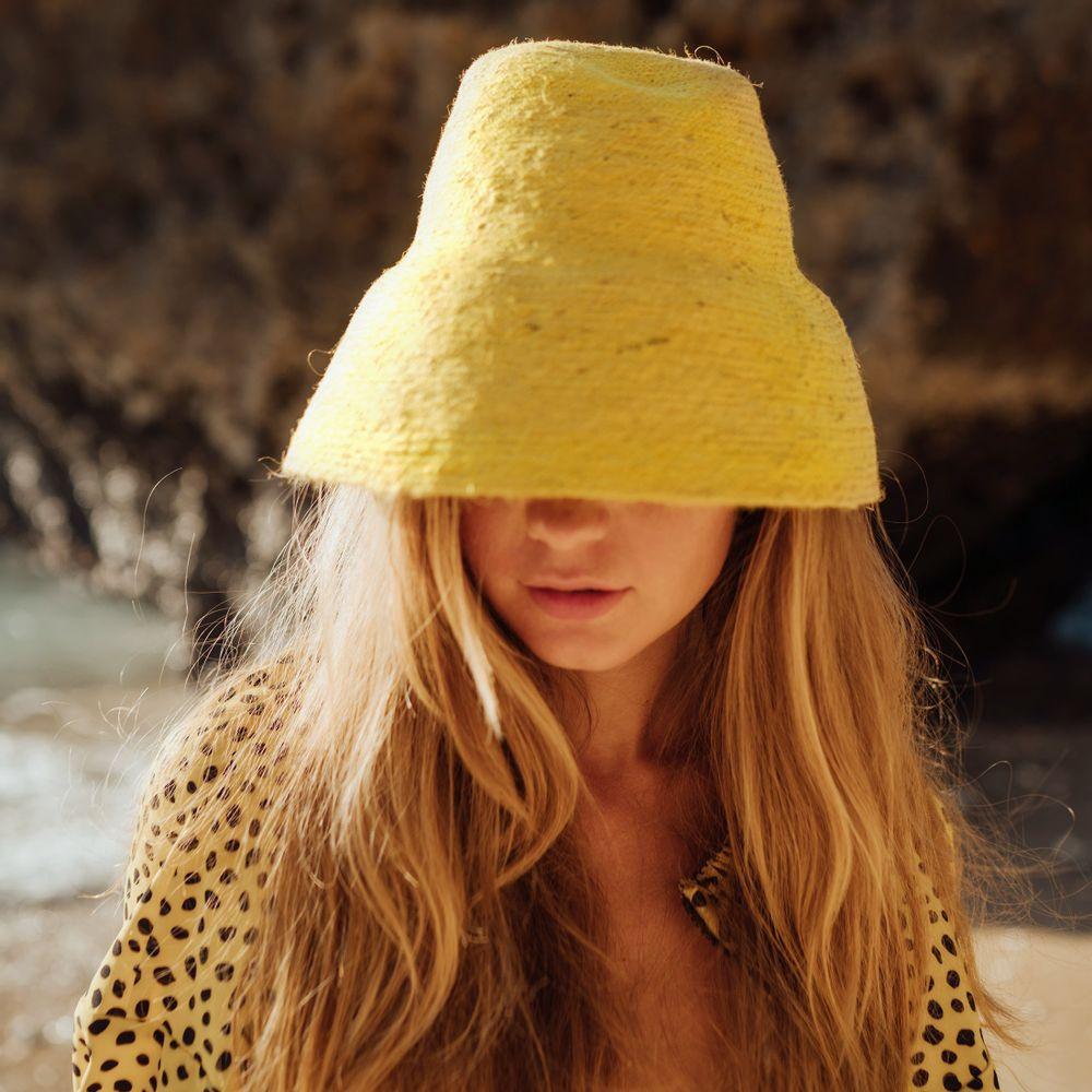 Naomi Jute Bucket Hat, In Yellow-Hat-BrunnaCo-$51 - $100, Accessories, BrunnaCo, California Brand, Eco Friendly, Fair Trade, Handmade, Hat, Organic, Small Batch, Social Good, Women Owned Business-West Agenda