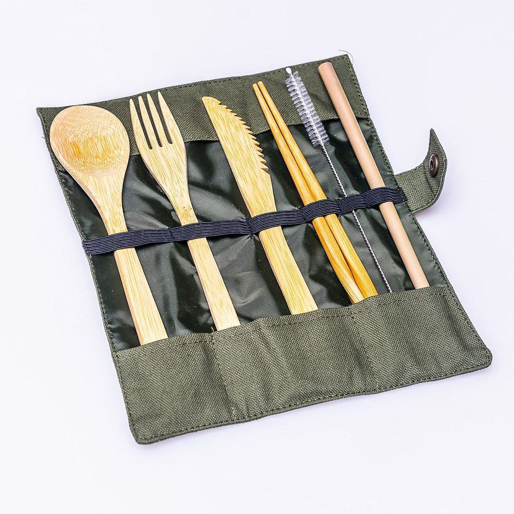 Portable Bamboo Strw Cutlery Set-Cutlery-STRW Co.-$1 - $25, California Brand, Cutlery, Eco Friendly, Eco Kitchen, Gifts under $50, Home Goods, Kitchen, One size, Social Good, STRW Co., Zero Waste-West Agenda