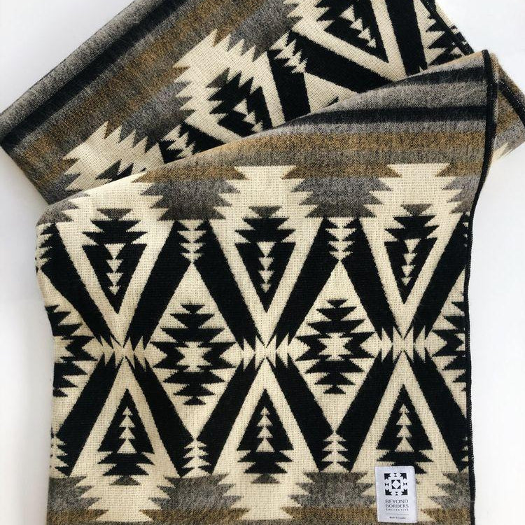 Quichua Blanket - Onyx Black-Blanket-Beyond Borders Collective-$101 - $200, Beyond Borders Collective, Blanket, Fair Trade, Handmade, Home Goods, Multicolor, Queen, Recycled, Small Batch, Social Good-West Agenda