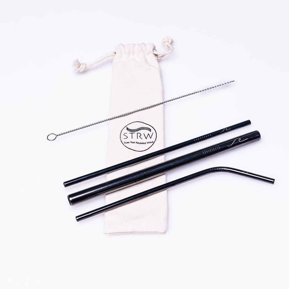 Steel Straw Variety 3-In-1 Pack-Home Sets & Kits-STRW Co.-$1 - $25, California Brand, Eco Friendly, Gifts under $50, Home Goods, Home Sets & Kits, Kitchen, Social Good, STRW Co., Zero Waste-West Agenda