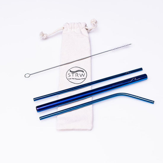 Steel Straw Variety 3-In-1 Pack-Home Sets & Kits-STRW Co.-$1 - $25, California Brand, Eco Friendly, Gifts under $50, Home Goods, Home Sets & Kits, Kitchen, Social Good, STRW Co., Zero Waste-West Agenda