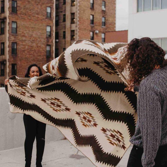 Tsachila Blanket - Chocolate-Blanket-Beyond Borders Collective-$101 - $200, Beyond Borders Collective, Blanket, Fair Trade, Handmade, Home Goods, Multicolor, Queen, Recycled, Small Batch, Social Good-West Agenda